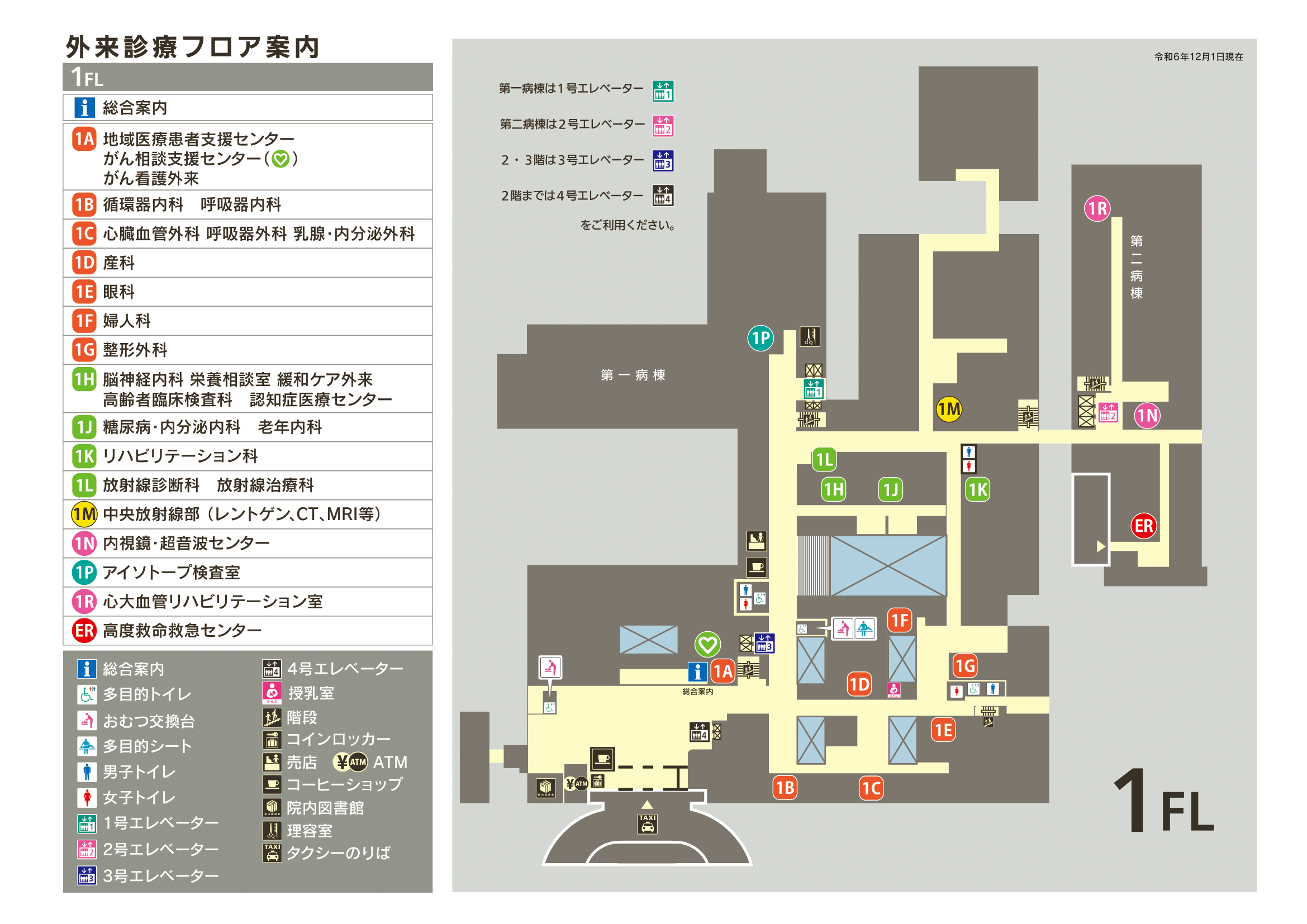 外来診療棟案内図1F
